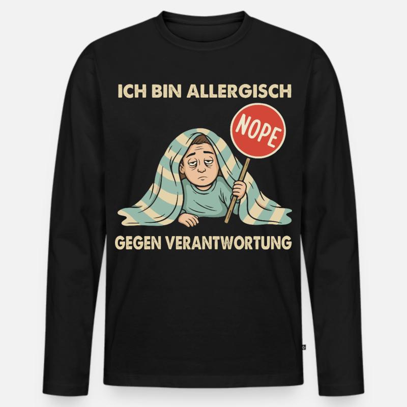 Allergisch gegen Verantwortung - Männer Premium Bio Langarmshirt - Schwarz