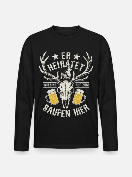 He's getting married - JGA Team Bräutigam - Men's Premium Organic Long Sleeve Shirt - black