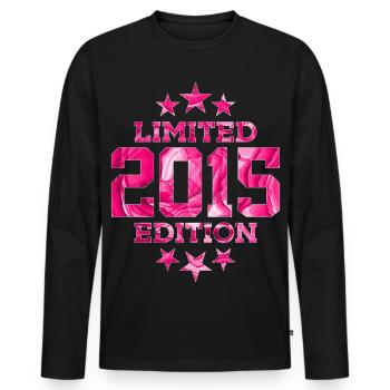 ÉDITION LIMITÉE 2015 11E ANNIVERSAIRE - T-shirt manches longues Premium bio Homme - noir - Devant - Nico (187cm)