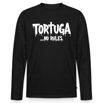 Tortuga – Keine Regeln - Männer Premium Bio Langarmshirt - Schwarz - Vorne - Nico (187cm)