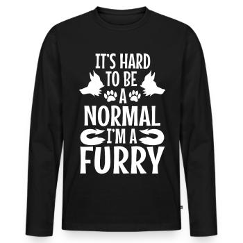 I'm A Furry Deal With It - Männer Premium Bio Langarmshirt - Schwarz - Vorne - Nico (187cm)