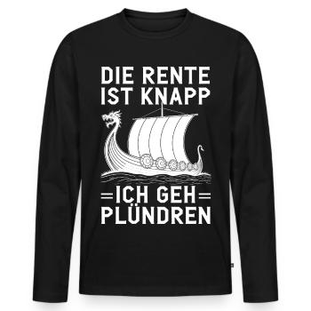 Pension Knapp Viking Raider - Men's Premium Organic Long Sleeve Shirt - black - Front - Nico (187cm)
