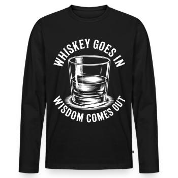 Le whisky entre, la sagesse sort - T-shirt manches longues Premium bio Homme - noir - Devant - Nico (187cm)