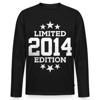 LIMITED EDITION 2014 12TH BIRTHDAY - Men's Premium Organic Long Sleeve Shirt - black - Front - Nico (187cm)