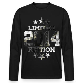 LIMITED EDITION 2014 12TH BIRTHDAY - Men's Premium Organic Long Sleeve Shirt - black - Front - Nico (187cm)