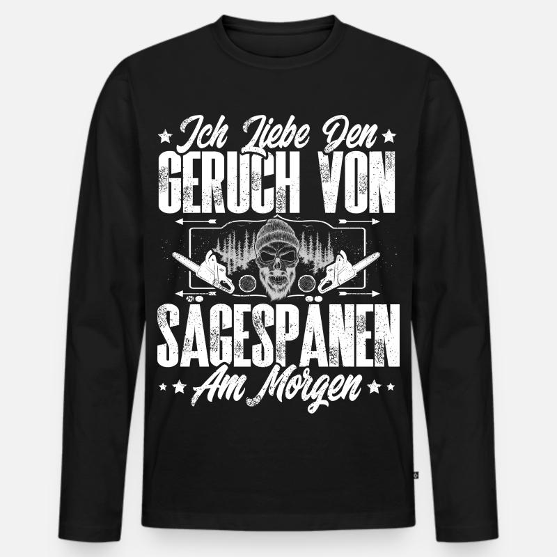 Holzfäller - Männer Premium Bio Langarmshirt - Schwarz