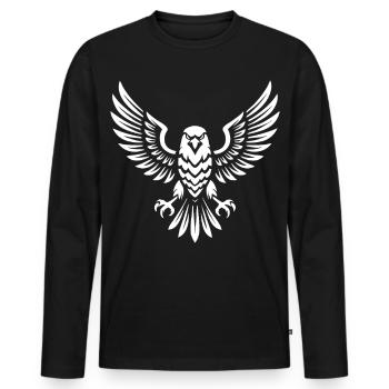 Fauconnerie majestueuse Oiseau De Proie Art - T-shirt manches longues Premium bio Homme - noir - Devant - Nico (187cm)