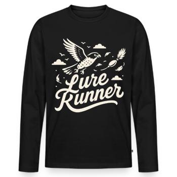 Falcon Lure Runner Falconry Birds Equipment - Men's Premium Organic Long Sleeve Shirt - black - Front - Nico (187cm)