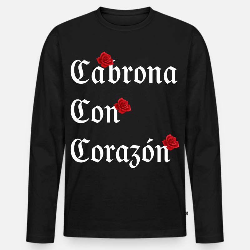 Gothic Rose Mexico - Männer Premium Bio Langarmshirt - Schwarz