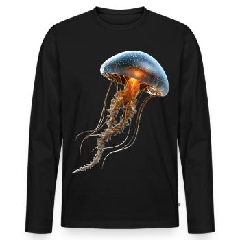 Méduse Méduse de feu Méduse Méduse mignonne - T-shirt manches longues Premium bio Homme - noir - Devant - Nico (187cm)