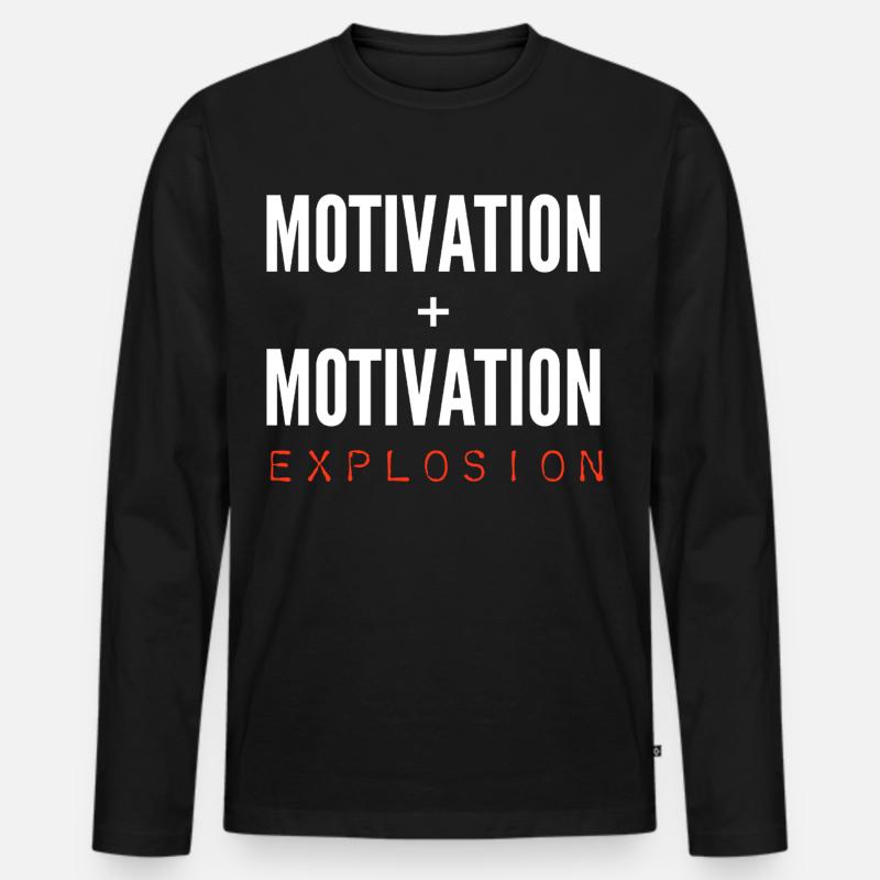 Motivation + Motivation = Explosion - Männer Premium Bio Langarmshirt - Schwarz