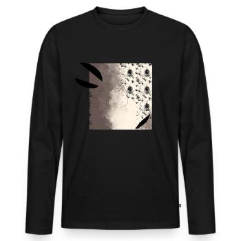 Ombres abstraites et surfaces lumineuses - T-shirt manches longues Premium bio Homme - noir - Devant - Nico (187cm)