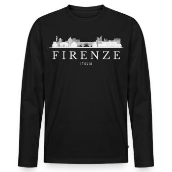 Florence Skyline, Florence Italy - Men's Premium Organic Long Sleeve Shirt - black - Front - Nico (187cm)