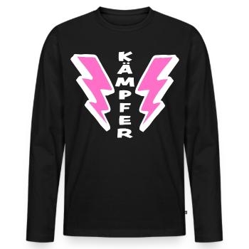 Encourager Gift: Fighter - Men's Premium Organic Long Sleeve Shirt - black - Front - Nico (187cm)