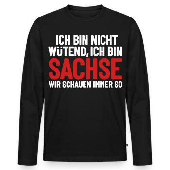 Je ne suis pas en colère, je suis Saxon - T-shirt manches longues Premium bio Homme - noir - Devant - Nico (187cm)