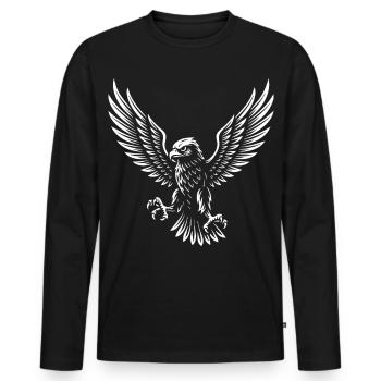 Majestic Falcon Soaring High Design - Men's Premium Organic Long Sleeve Shirt - black - Front - Nico (187cm)
