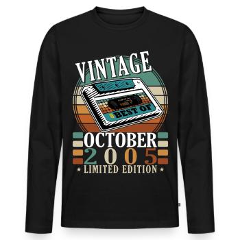 2005 October 2005 Jubilee October 2005 - Men's Premium Organic Long Sleeve Shirt - black - Front - Nico (187cm)