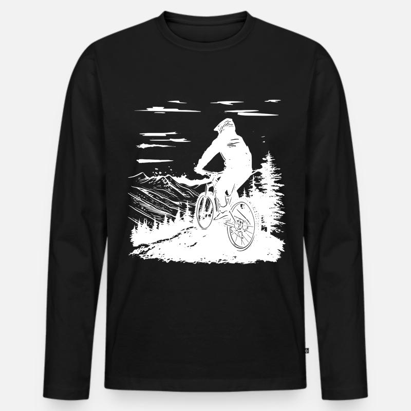 Mountainbiken - Männer Premium Bio Langarmshirt - Schwarz