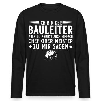 Bauleiter Hausbau Baustelle Chef oder Meister - Men's Premium Organic Long Sleeve Shirt - black - Front - Nico (187cm)