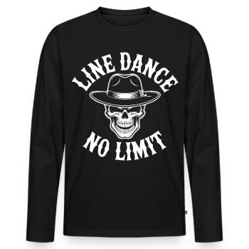 Line Dance Skull No Limit - Männer Premium Bio Langarmshirt - Schwarz - Vorne - Nico (187cm)