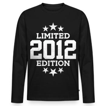 LIMITED EDITION 2012 14TH BIRTHDAY - Men's Premium Organic Long Sleeve Shirt - black - Front - Nico (187cm)