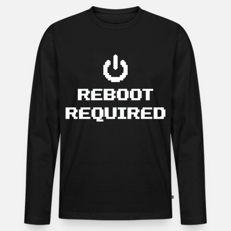 REBOOT REQUIRED Neustart Erforderlich - Männer Premium Bio Langarmshirt - Schwarz