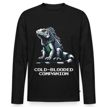 Cold-Blooded Pet | Iguana Reptile - Men's Premium Organic Long Sleeve Shirt - black - Front - Nico (187cm)