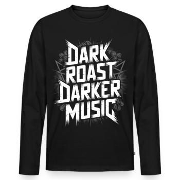 Métal et café - T-shirt manches longues Premium bio Homme - noir - Devant - Nico (187cm)