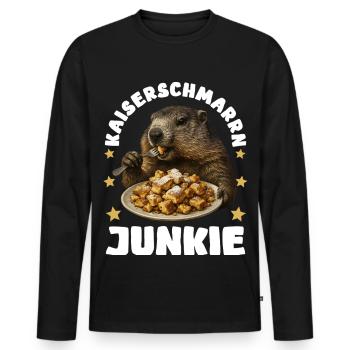Kaiserschmarrn Murmeltier - Männer Premium Bio Langarmshirt - Schwarz - Vorne - Nico (187cm)