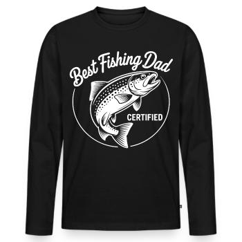 Best Fishing Dad Certified - Men's Premium Organic Long Sleeve Shirt - black - Front - Nico (187cm)