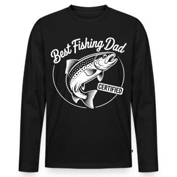 Best Angler Dad Certified - Men's Premium Organic Long Sleeve Shirt - black - Front - Nico (187cm)