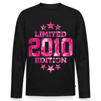LIMITED EDITION 2010 16. GEBURTSTAG - Männer Premium Bio Langarmshirt - Schwarz - Vorne - Nico (187cm)