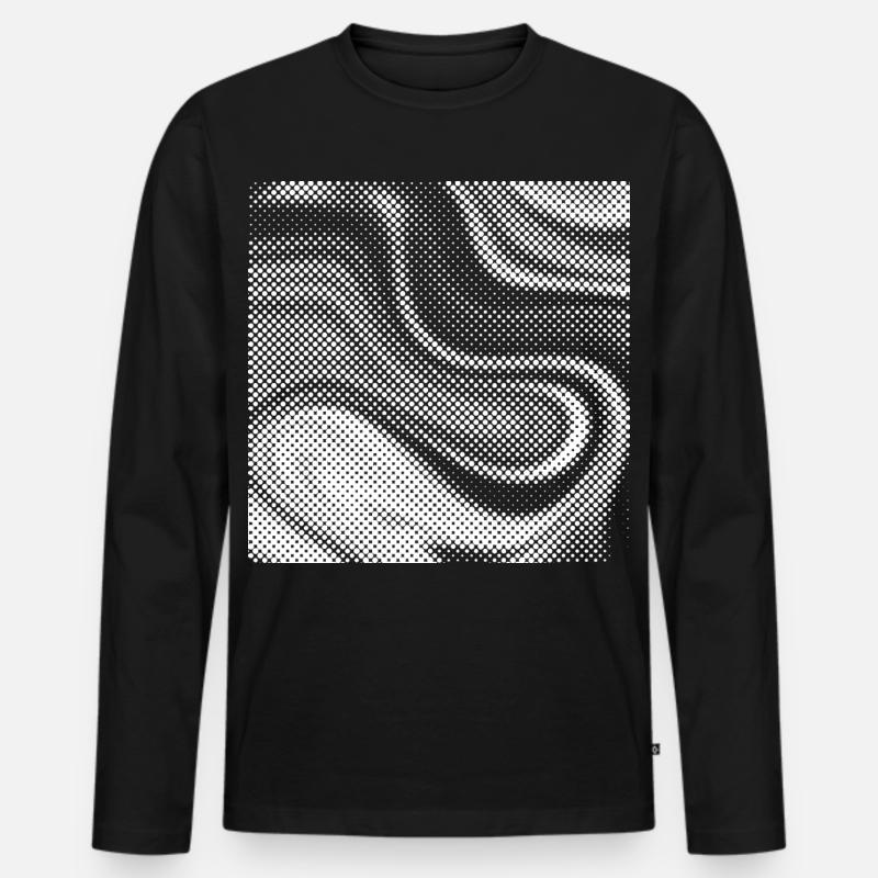 Halbton-Plasma-Wirbel - Männer Premium Bio Langarmshirt - Schwarz
