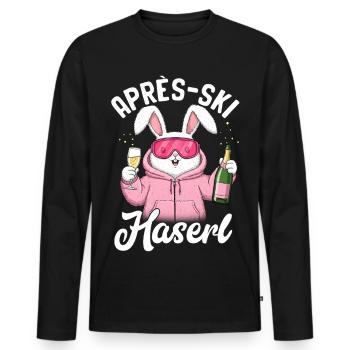 Lapin d’après-ski - T-shirt manches longues Premium bio Homme - noir - Devant - Nico (187cm)