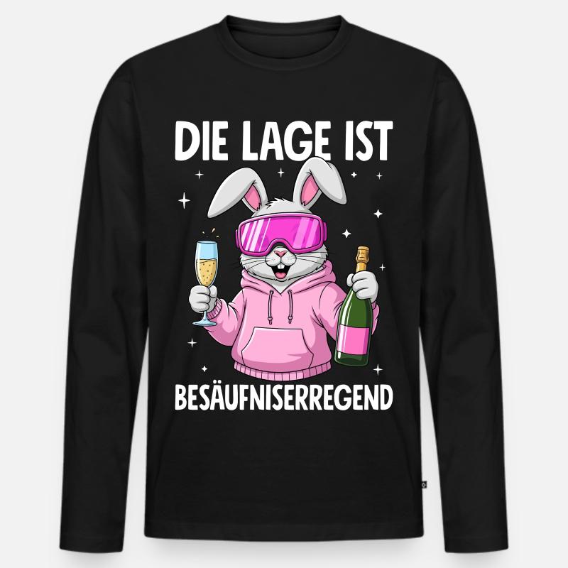 Die Lage Ist Besäufniserregend - Männer Premium Bio Langarmshirt - Schwarz