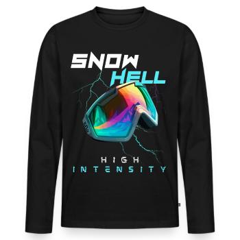 Snow Hell - High Intensity - Men's Premium Organic Long Sleeve Shirt - black - Front - Nico (187cm)
