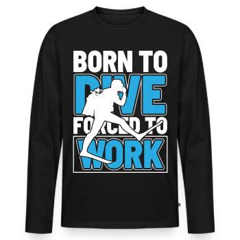 Born to Dive  - Männer Premium Bio Langarmshirt - Schwarz - Vorne - Nico (187cm)