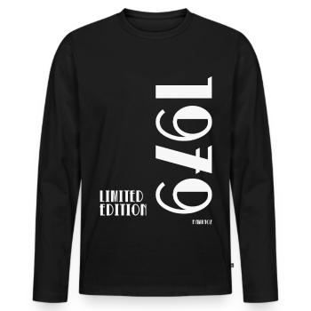 Limited_Edition_1979 - Männer Premium Bio Langarmshirt - Schwarz - Vorne - Nico (187cm)