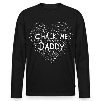 Chalk Me Daddy Heart - Bloc / Escalade Jeu de mots - T-shirt manches longues Premium bio Homme - noir - Devant - Nico (187cm)