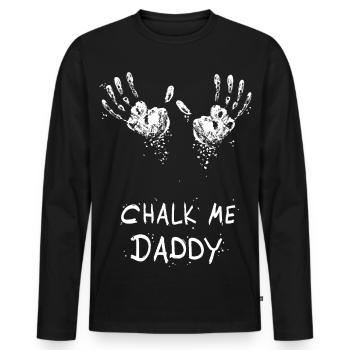 Handabdruck Chalk Me Daddy - Boulder/ Kletter Pun - Männer Premium Bio Langarmshirt - Schwarz - Vorne - Nico (187cm)