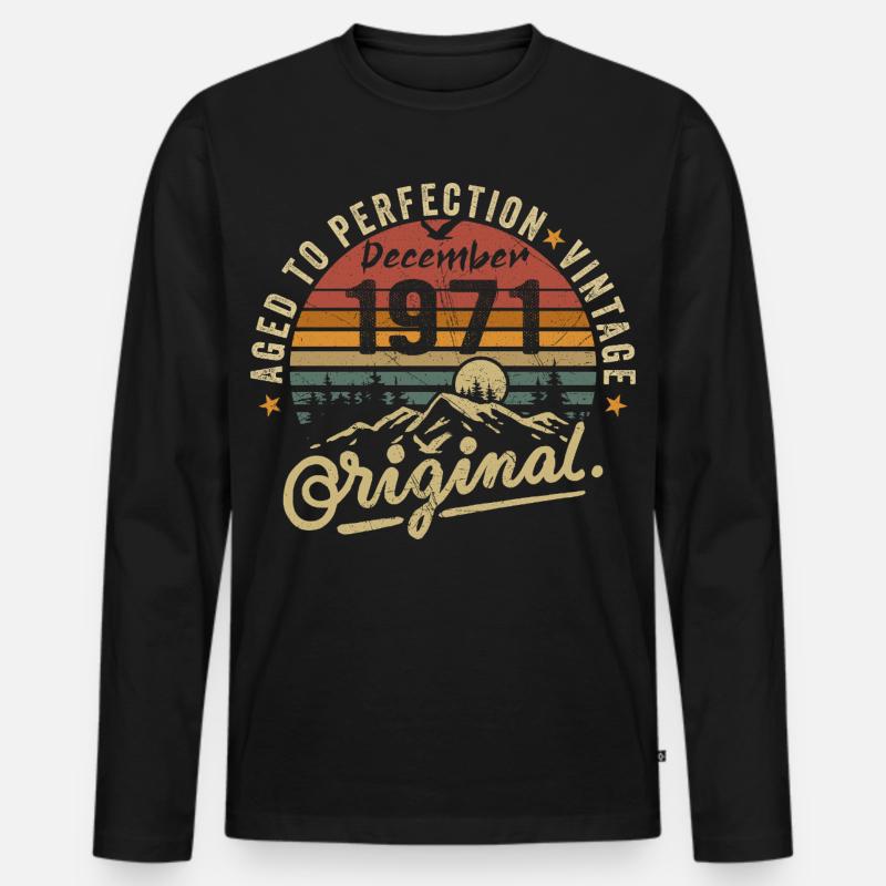 Legenden wurden im Dezember 1971 - Männer Premium Bio Langarmshirt - Schwarz