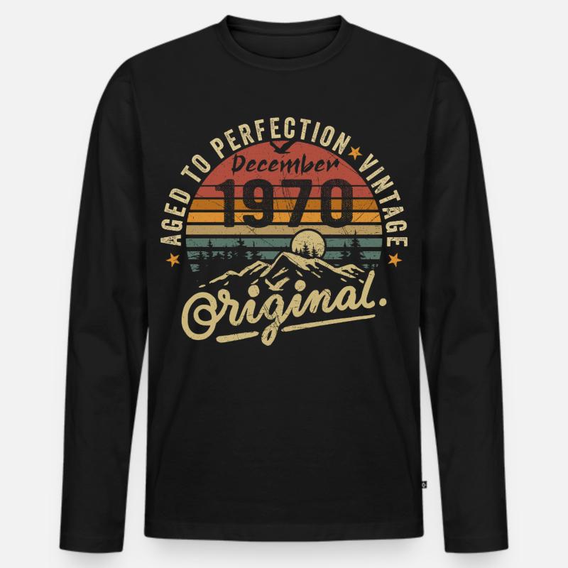 Legenden wurden im Dezember 1970 - Männer Premium Bio Langarmshirt - Schwarz