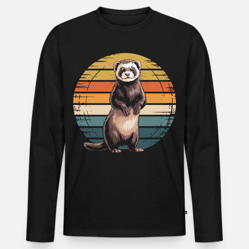 Frettchen - Männer Premium Bio Langarmshirt - Schwarz