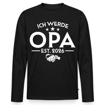 I'm going to be a grandpa 2026 - Pregnancy announcement - Men's Premium Organic Long Sleeve Shirt - black - Front - Nico (187cm)