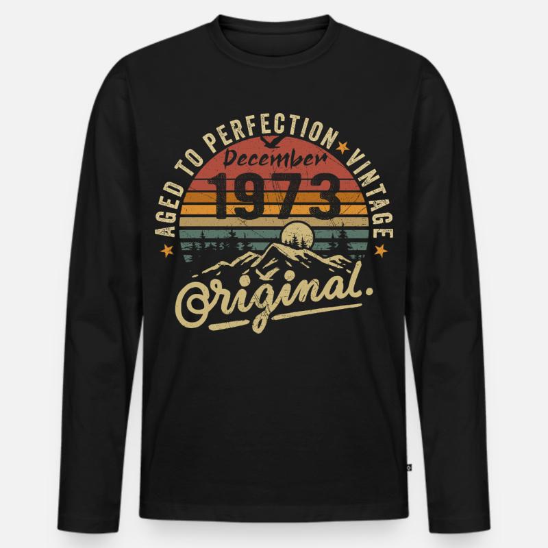 Legenden wurden im Dezember 1973 - Männer Premium Bio Langarmshirt - Schwarz