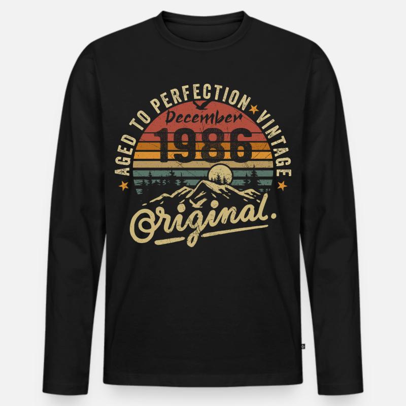 Legenden wurden im Dezember 1986 - Männer Premium Bio Langarmshirt - Schwarz