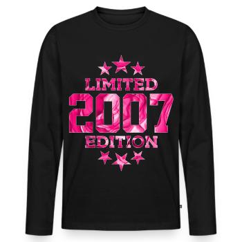 LIMITED EDITION 2007 19TH BIRTHDAY - Men's Premium Organic Long Sleeve Shirt - black - Front - Nico (187cm)