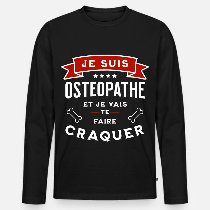 Ich bin Osteopath und ich werde dich dazu bringen, dich zu verlieben - Männer Premium Bio Langarmshirt - Schwarz