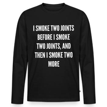 Two joints before the next - Men's Premium Organic Long Sleeve Shirt - black - Front - Nico (187cm)