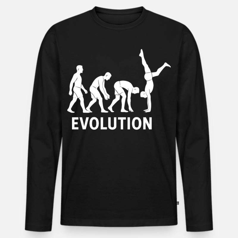 Calisthenics Evolution Fitness-Studio-Training - Männer Premium Bio Langarmshirt - Schwarz